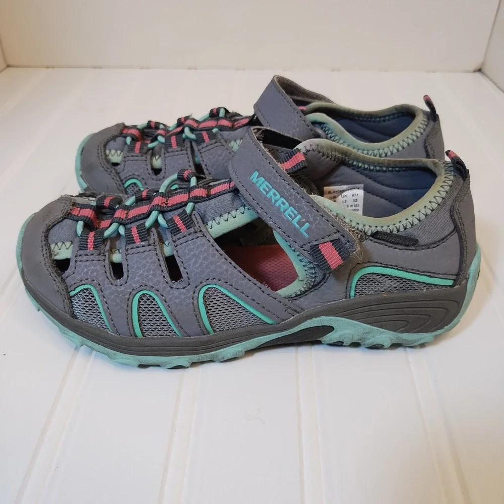 Merrell ML-Hydro H2O‎ Hiker Kids Grey Mint Pink Water Sandals Shoes 1M MC57961